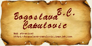 Bogoslava Capulović vizit kartica